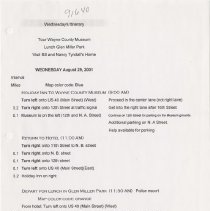 Wednesday's Itinerary Visit Bill and Nancy Tyndall's home directions and map