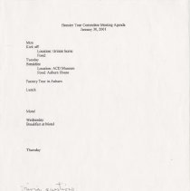 Hoosier Tour Committee Meeting Agenda January 30, 2001