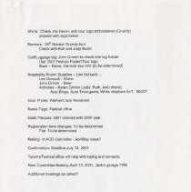 Hoosier Tour Committee Meeting Report. January 30, 2001