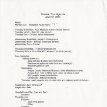 Hoosier Tour Agenda. April 12, 2001