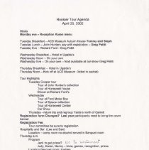 Hoosier Tour Agenda. April 25, 2002