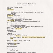 Hoosier Tour Committee Meeting Agenda. August 1, 2002