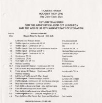 Thursday's Itinerary