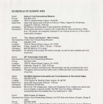 Schedule of Events 2002