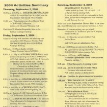 Auburn-Cord-Duesenberg 49th Anniversary schedule of events flyer