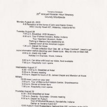 Tentative Schedule 28th Annual Hoosier "hour" itinerary Grundy Worldwide 2003