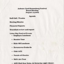 Box 7 - 2530, Auburn-cord-duesenberg Festival Board Meeting August 14, 2003