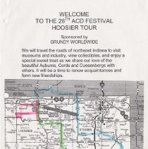 Welcome to the 28th ACD Festival Hoosier Tour map