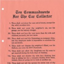 Ten Commandments for the car collector