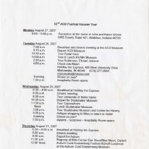 32nd ACD Festival Hoosier Tour Itinerary