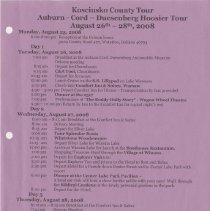 Kosciusko County Tour Auburn-Cord-Duesenberg Hoosier Tour August 26 - 28, 2008