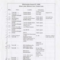 Wednesday August 27 - Silver Lake, Winona Lake, Center Lake, directions and maps