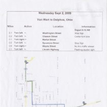 Box 7 - 2731, Wednesday September 2 - Van Wert To Delphos Directions And Ma