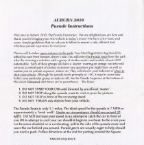 Auburn 2010 Parade Instructions