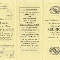 Auburn-Cord-Duesenberg 55th Annual National Reunion September 2 - 5, 2010 flyer