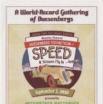A World - Record Gathering of Duesenbergs flyer, September 3, 2010