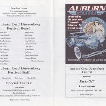 Auburn-Cord-Duesenberg Festival Kick - Off Luncheon program