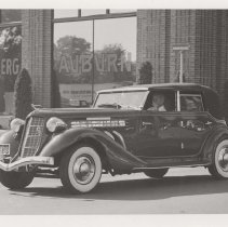 1936 Auburn 852 phaeton in front of the museum