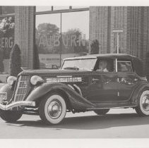 1936 Auburn 852 in front of the museum
