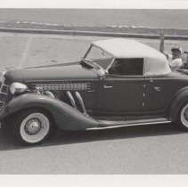 Overhead view of a 1935 Auburn 851 cabriolet