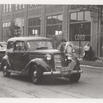 1936 Auburn 654 brougham in front of the museum