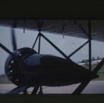 Close up view of a Stinson airplanes propeller