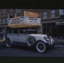Auburn 1928 - 1930 Sedan in front of Paramount Movie Theatre