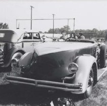 1932 Duesenberg Model J-476 speedster owned by Don Carr in a park