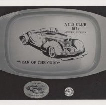 ACD Club 1974 plate, badge, and pin