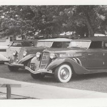 1934 Auburn and a 1936 Auburn in a park