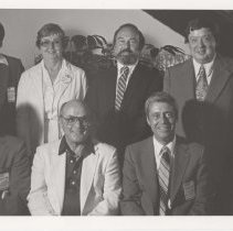 One woman and six men