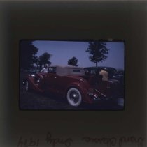 Convertible Packard in a park with other cars