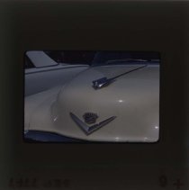 Hood and logo of a Cadillac