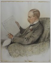 A coloured pencil sketch of Mr Norton Francis by W Andresin