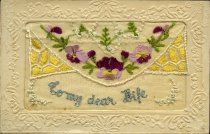 WWI  embroidered postcard: to my dear wife