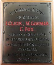 Waimate Hospital plaque - Clark, Fox, Gorman died on Marquette