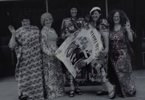 Women advertising Mamma Mia the Movie