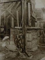 Wool press in a shed