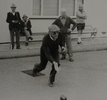 Doug bowling at the original Waimate bowling green