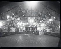 Decorated Olympia Hall to celebrate the coronation.