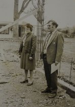 Scout leader at construction site