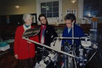Ian Allnutt demonstrating printing machinery