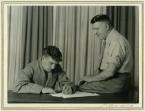 Boxer Ross Sadler with trainer Bill O'Connor