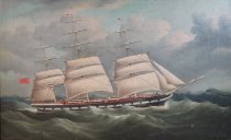 Oil Painting of Clipper Ship 'Waitangi'.