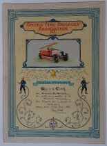 United Fire Brigades' Association of New Zealand certificate for Firemen K Kernick, 1927-1930