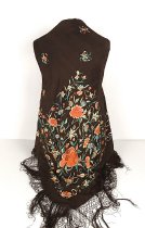 Embroidered silk shawl