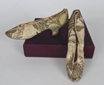 Pair of silk brocade shoes