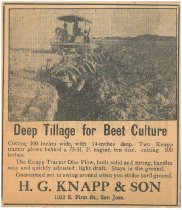 Ad for Knapp Tractor Disc Plow