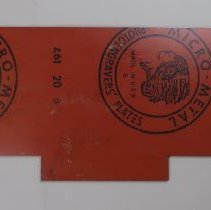 B1995.04.76b Lithographic Plate - Reverse