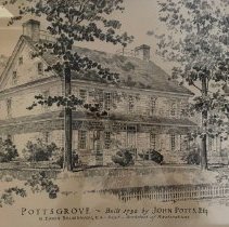 1950s drawing of Pottsgrove Manor after PHMC restoration
